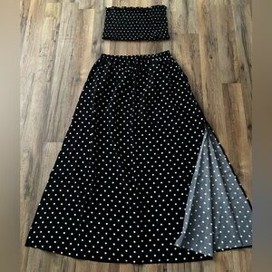 Black and White two piece skirt and tube top duo